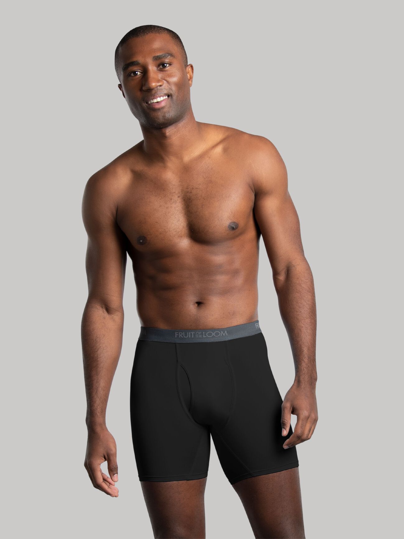 Men's Micro-Stretch Boxer Briefs, Black 5 Pack Assorted
